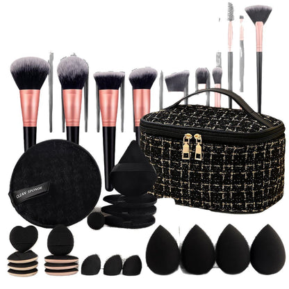 47-piece set of beauty tools combination xiangfeng cosmetic bag cosmetic brush suit portable wash travel puff makeup - image 5
