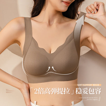 Small Chest Thickened Women's Underwear Anti-sagging Collapsing Accessory Breast Gathering Lifting Non-steel Ring Seamless Vest-type Beauty Back Bra - image 3