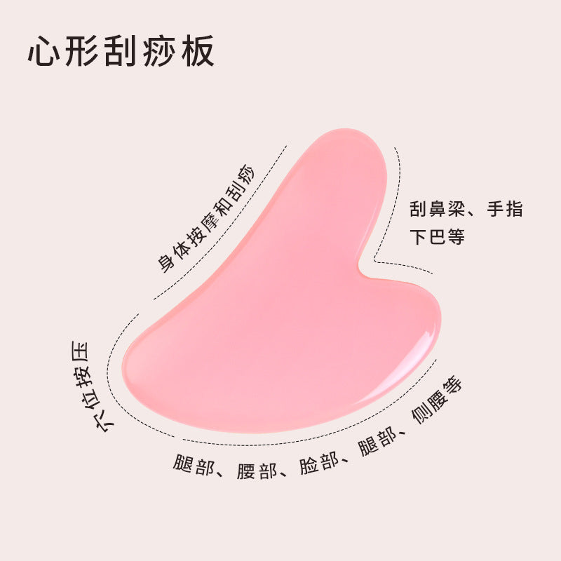 Pink Crystal Roller Massager Set, Non-Jade Double-Headed Massage Stick, Facial Beauty Board, Manual Stick, Portable - image 3