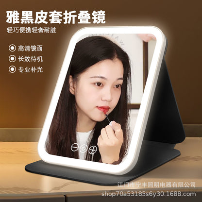 Makeup Mirror Portable Led Foldableable Makeup Mirror with Light Desktop Office Supplementary Light Beauty Mirror Factory Direct Sale - image 1