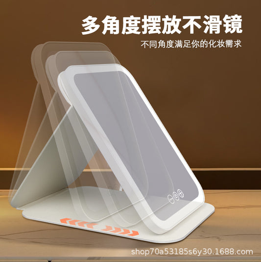 Makeup Mirror Portable Led Foldableable Makeup Mirror with Light Desktop Office Supplementary Light Beauty Mirror Factory Direct Sale - image 2