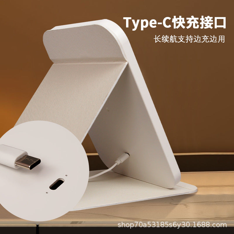 Makeup Mirror Portable Led Foldableable Makeup Mirror with Light Desktop Office Supplementary Light Beauty Mirror Factory Direct Sale - image 3