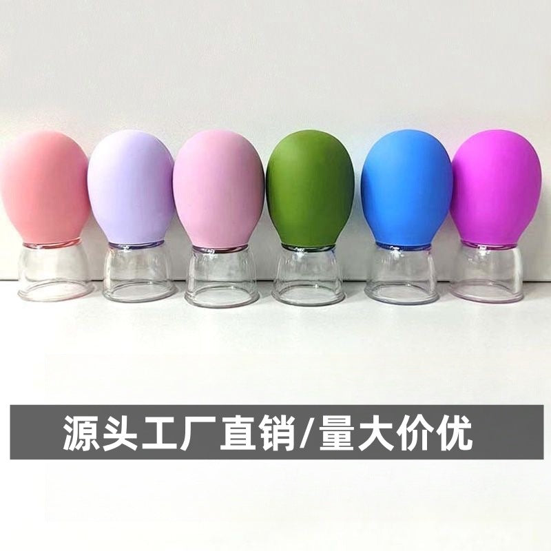 Beauty Facial Walking Jar Meridian Cup Cupping Silicone Household Set Glass Eye Lifting Moisture Absorption Massage Manual Scraping - image 4