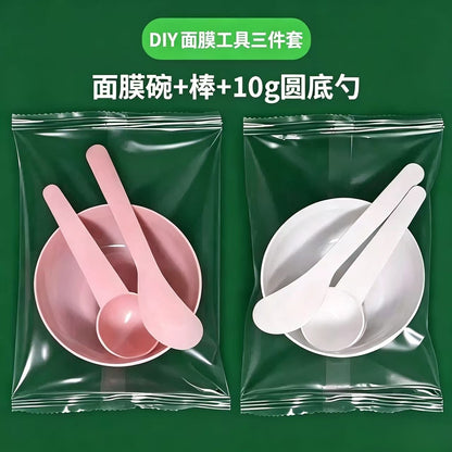 Seaweed Mask Bowl Three-Piece Set, Individually Packaged, Mixing Bowl, 10g Spoon Stick, DIY Beauty Bowl, Spa Plastic Bowl Set - image 1