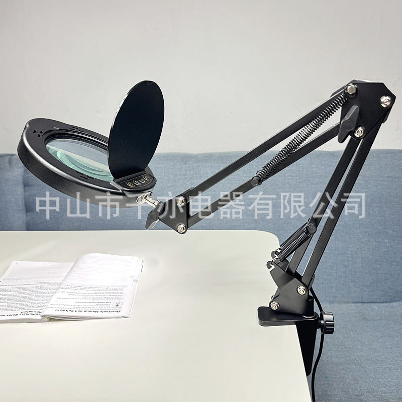 Maintenance Magnifier Lamp Makeup Nail Art Eyelash Work Folding Portable Eye Protection Reading Learning Table Lamp with Cover - image 4
