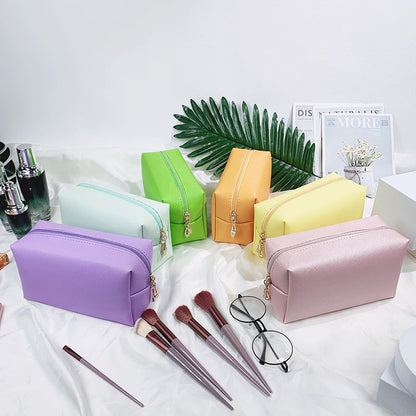 Cross-border New Dopamine Cosmetic Bag Hand-held Large Capacity High-grade Wash Bag Portable High-value Small Square Bag - image 1
