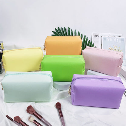 Cross-border New Dopamine Cosmetic Bag Hand-held Large Capacity High-grade Wash Bag Portable High-value Small Square Bag - image 3