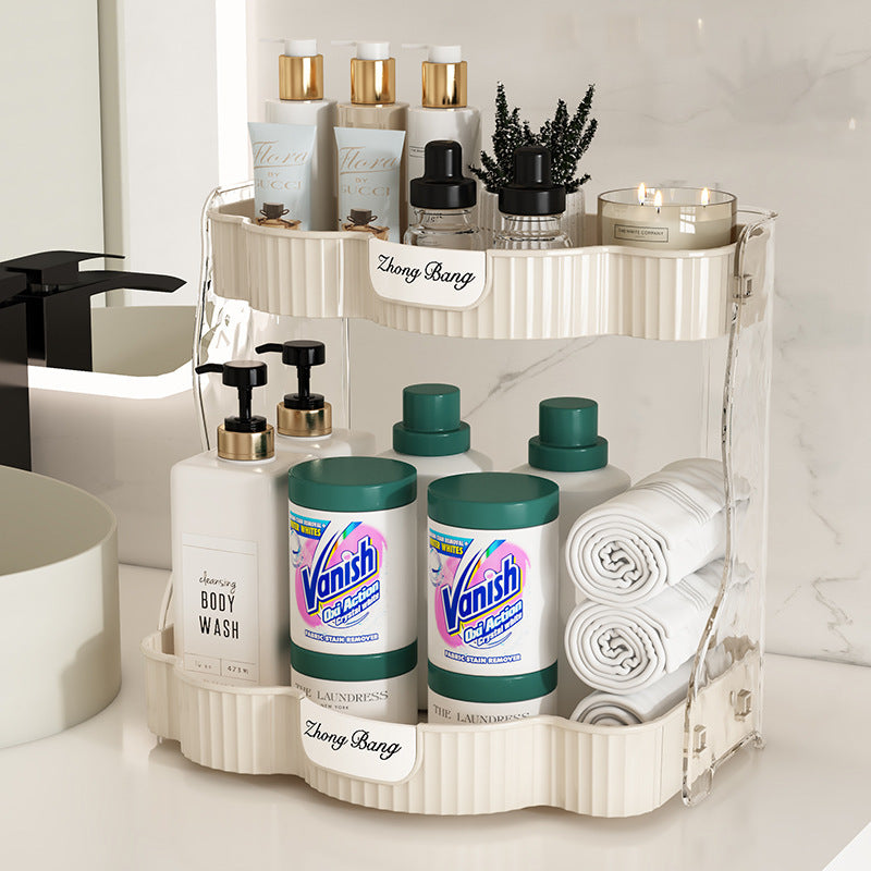 Desktop Beauty Cosmetics Storage Box Kitchen Seasoning Spices Double-Layer Storage Rack Shower Gel Toiletries Finishing - image 3