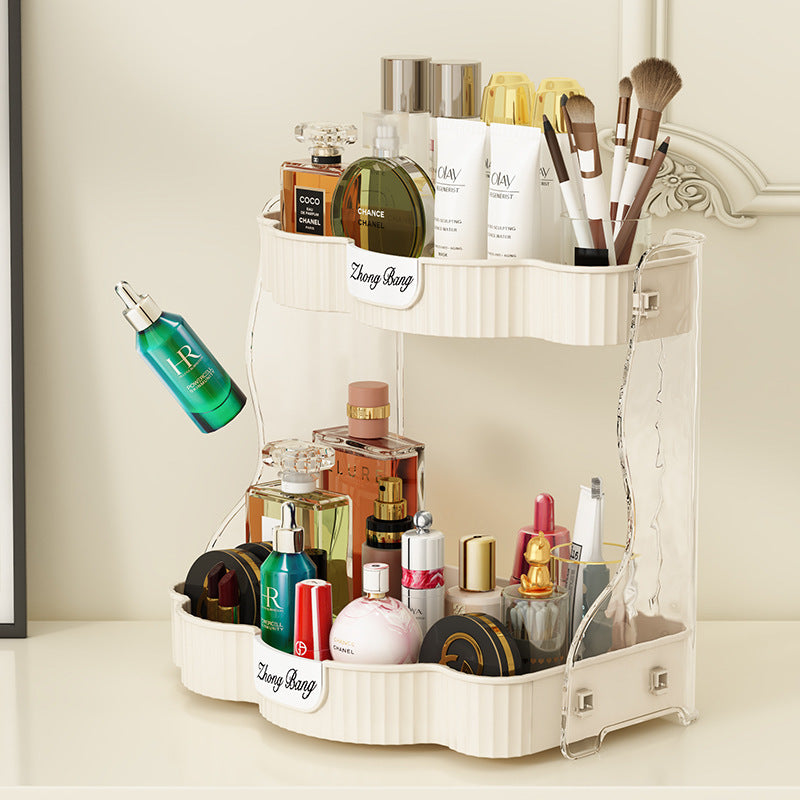 Desktop Beauty Cosmetics Storage Box Kitchen Seasoning Spices Double-Layer Storage Rack Shower Gel Toiletries Finishing - image 4