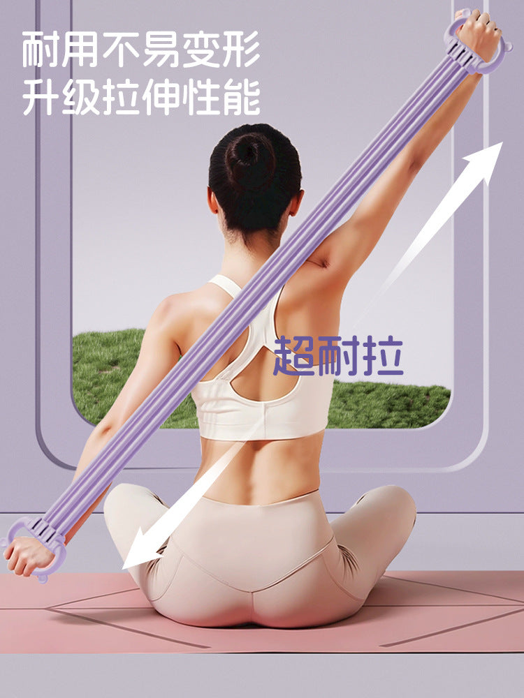 Adjustable Pounds Six Strands Tension Belt Open Shoulder Training Beauty Back Stretch Stretch Rope Household Women's 8-Character Fitness Tension Artifact - image 2