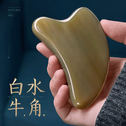 Manufacturer Wholesale White Buffalo Horn Scraping Board, Special Massager for Thickening the Face, Head Meridian Scraping Beauty Salon - image 2