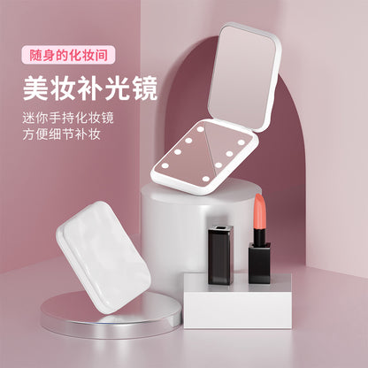 Portable Handheld 80% off Mirror Toggle Switch 8 Led Light Beads 2X Magnification Makeup Foldableing Mirror New - image 3
