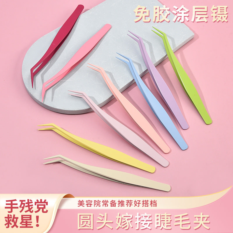 Manufacturer's Glue-Free Gold Feather Clip False Eyelash Tweezers Stainless Steel Non-Stick Tweezers Beauty Eyelash Makeup Tool Clip - image 1