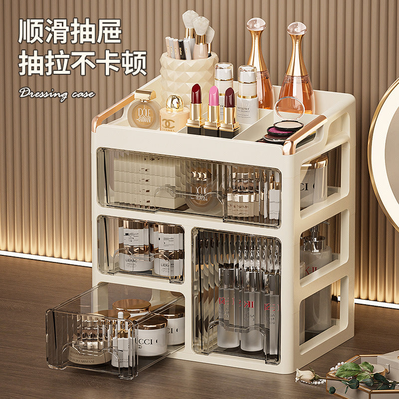 Drawer Type Cosmetic Storage Box Advanced Dressing Table Lipstick Skin Care Desktop Storage Box Jewelry Storage Rack - image 3
