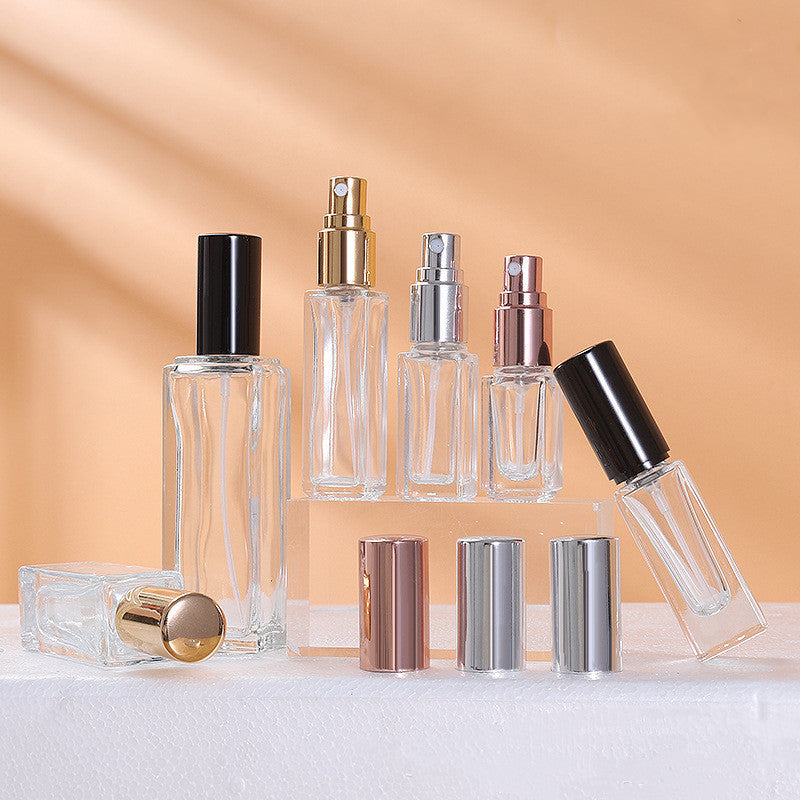 Transparent Glass Perfumer Bottle Bare Bottle Square Split Spray Bottle Cosmetic Empty Bottle Portable Small Sample Travel Cosmetics - image 3
