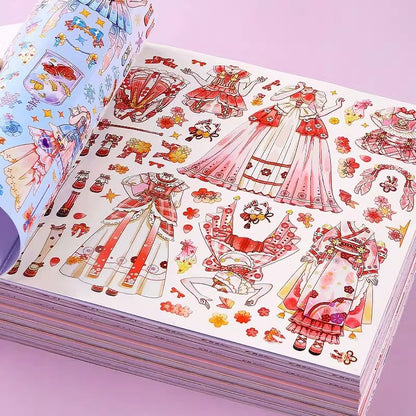 Lingmo Supply Chain's New Xinmo Girl Dress-Up Game Sticker Book, Energetic Princess Makeup Stickers, Sparkling Collection - image 1