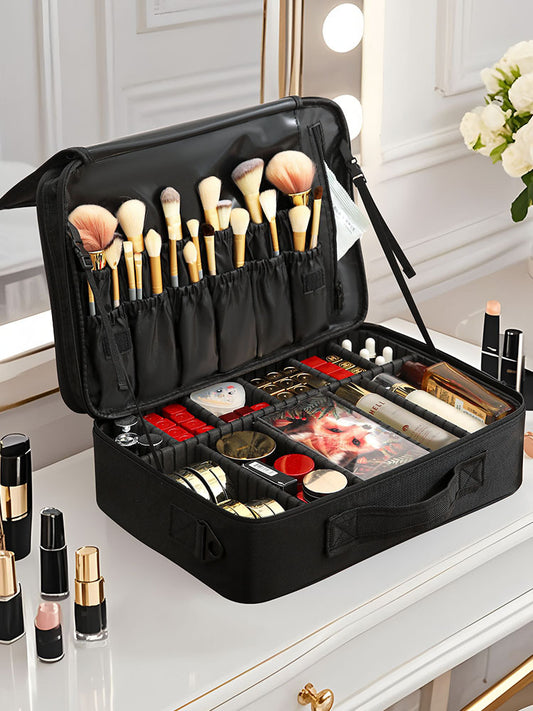 Large Capacity Cosmetic Bag Women's Portable Travel Cosmetic Storage Bag Ins Style Embroidery Nail Makeup Kit - image 1