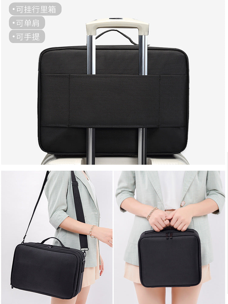 Large Capacity Cosmetic Bag Women's Portable Travel Cosmetic Storage Bag Ins Style Embroidery Nail Makeup Kit - image 4