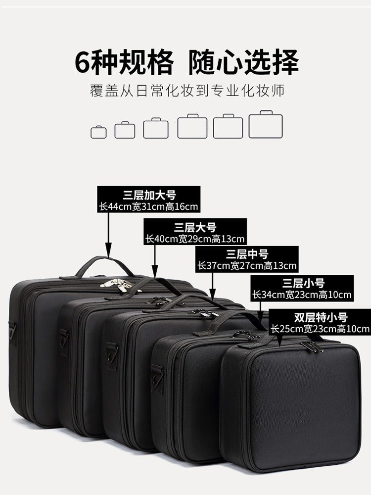 Large Capacity Cosmetic Bag Women's Portable Travel Cosmetic Storage Bag Ins Style Embroidery Nail Makeup Kit - image 5