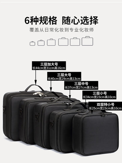 Large Capacity Cosmetic Bag Women's Portable Travel Cosmetic Storage Bag Ins Style Embroidery Nail Makeup Kit - image 5