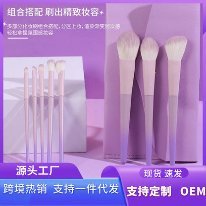 Milk purple 10 makeup brush suit powder brush eye shadow brush portable brush cross-border in stock wholesale a generation of hair - image 1