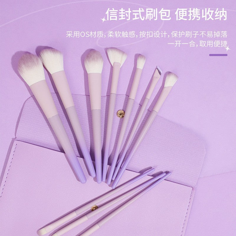 Milk purple 10 makeup brush suit powder brush eye shadow brush portable brush cross-border in stock wholesale a generation of hair - image 2