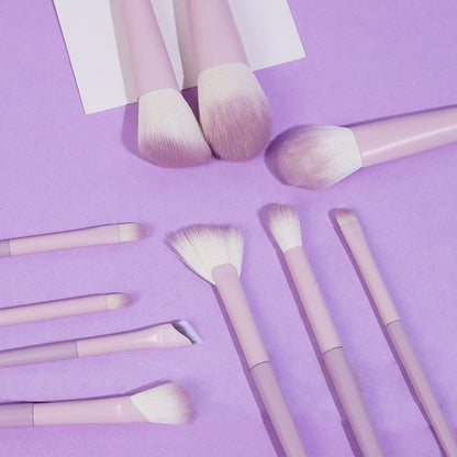 Milk purple 10 makeup brush suit powder brush eye shadow brush portable brush cross-border in stock wholesale a generation of hair - image 4
