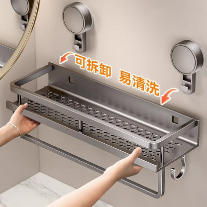 Toilet Sucker Storage Rack Wall Hanging Punch-Free Wall Bathroom Cosmetic Washstand Toilet Storage Rack Countertop - image 1