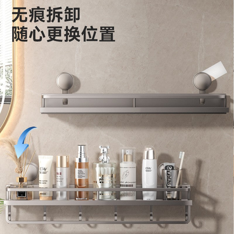 Toilet Sucker Storage Rack Wall Hanging Punch-Free Wall Bathroom Cosmetic Washstand Toilet Storage Rack Countertop - image 3