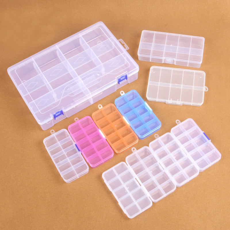 Pp Transparent Removable Fixed 10-compartment Box Jewelry Jewelry Box Nail Art Accessories Beaded Button Fishing Tackle Storage Box - image 2