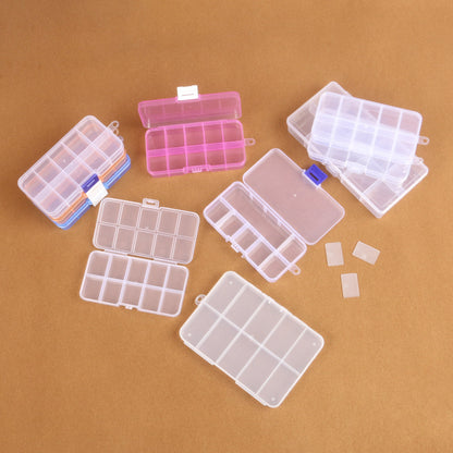Pp Transparent Removable Fixed 10-compartment Box Jewelry Jewelry Box Nail Art Accessories Beaded Button Fishing Tackle Storage Box - image 3