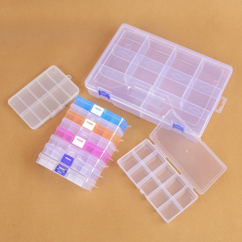 Pp Transparent Removable Fixed 10-compartment Box Jewelry Jewelry Box Nail Art Accessories Beaded Button Fishing Tackle Storage Box - image 4