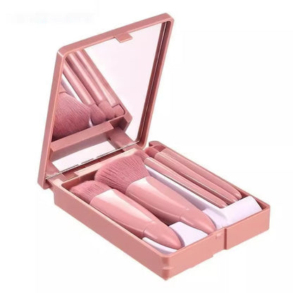 Cross border travel 5 mirror box makeup brush suit multi-function powder brush blush brush mini small mirror makeup brush - image 5