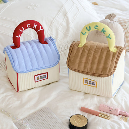 New Cute House Cosmetic Bag Large Capacity Women's High-value Portable Travel Toiletries and Skincare Portable Storage Bag - image 1