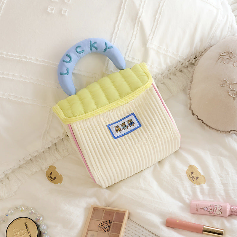New Cute House Cosmetic Bag Large Capacity Women's High-value Portable Travel Toiletries and Skincare Portable Storage Bag - image 4