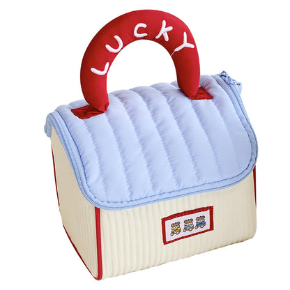 New Cute House Cosmetic Bag Large Capacity Women's High-value Portable Travel Toiletries and Skincare Portable Storage Bag - image 5