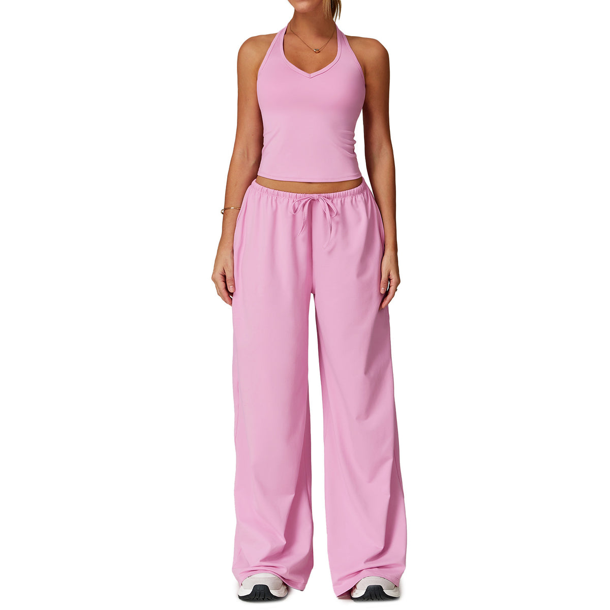 Zechuang Cross-border Sanding Yoga suit Quick-drying Beauty Back Sling Sports suit Leisure Running Fitness Clothing Women 3058 - image 5