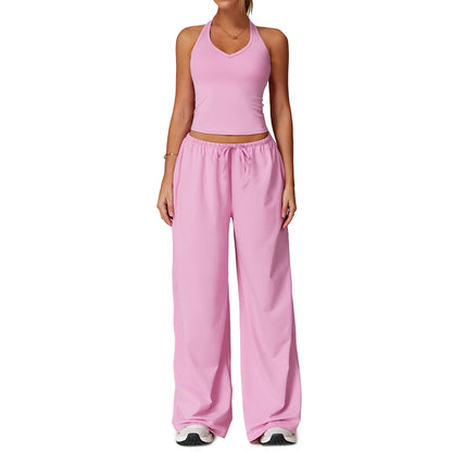 Zechuang Cross-border Sanding Yoga suit Quick-drying Beauty Back Sling Sports suit Leisure Running Fitness Clothing Women 3058 - image 5