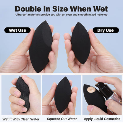 Beauty Egg Makeup Puff Black Classic Variety of Shapes Special-Shaped Makeup Egg Non-Latex Bevel-Cut Water Drop Tool - image 2