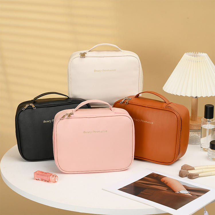 High-End Cosmetic Bag, Large Capacity, Three-In-One Multi-Functional Niche Design Partitioned Storage Bag, Portable Cosmetic Case - image 1