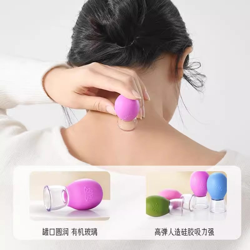 Cross-Border Popular Facial Walking Cup Beauty Lifting Mini Cupping Device Meridian Dredging Scraping Silicone Cupping Device - image 3