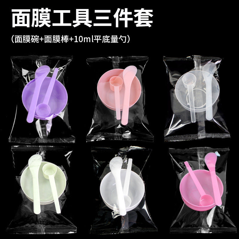 Three-Piece Makeup and Beauty Mask Adjustment Tool Set 3 # Mask Bowl, Small Mask Stick, 10ml Measuring Spoon, Individually Packaged Set - image 1