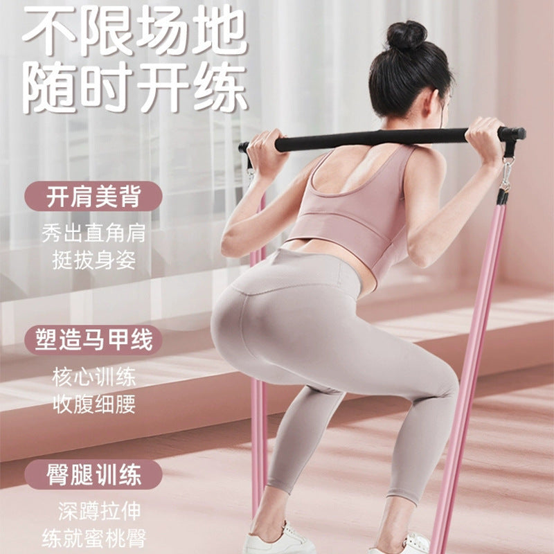Home Fitness Body Shaping Yoga Multi-Functional Tension Rope Shoulder Opening and Back Beauty Elastic Band Tensioner Fitness Training Home - image 2
