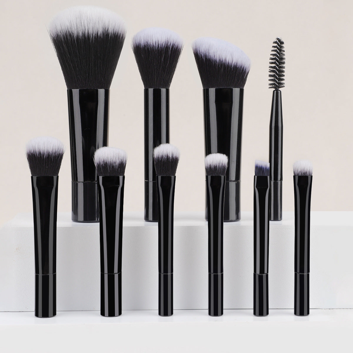 Cross-Border 10-Piece Rt Mini Colorful Makeup Brush Set with Brush Bag Crystal Transparent Handle Portable Travel Beauty Tool - image 2