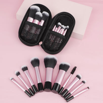 Cross-Border 10-Piece Rt Mini Colorful Makeup Brush Set with Brush Bag Crystal Transparent Handle Portable Travel Beauty Tool - image 4