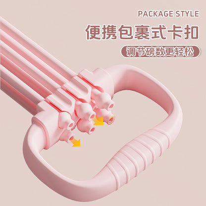 Adjustable 8-Shaped 6-Tube Resistance Band for Women, Shoulder and Back Beauty Tool, Home Yoga Fitness Elastic Band for Back Stretching and Training - image 4