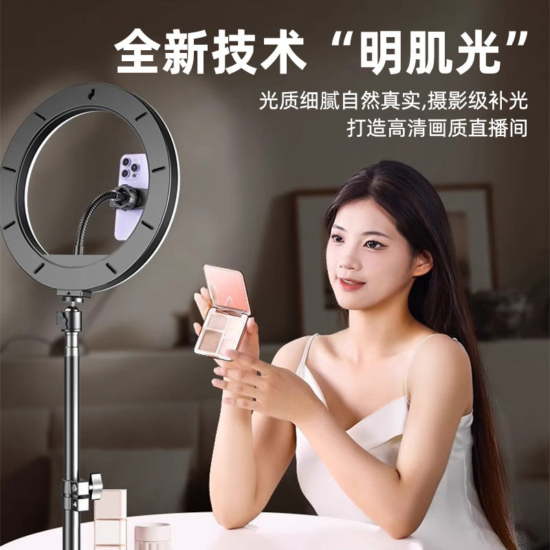 Phone Fill Light 10inch Desktop Beauty Live Streaming Light Floor Shooting USB Convenient Ring Light Influencer Live Streaming Stand - image 3