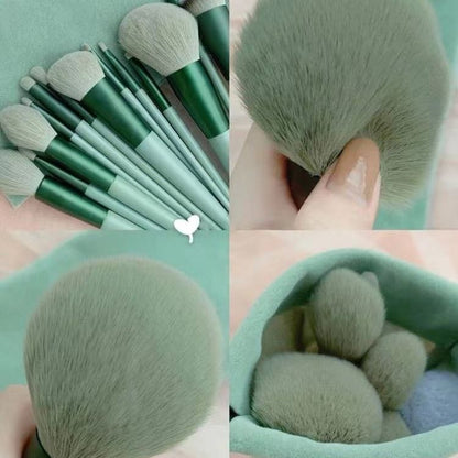 13-Piece Makeup Brush Set, Loose Powder Brush, Blush Brush, Eye Shadow Brush, Affordable Portable Soft-Bristled Travel Makeup Brush for Beginners - image 2