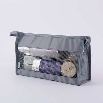 Twill Mesh Toiletry Bag Portable Hanging Storage Makeup Brush Bag Outing Briefcase Triangle Bag Korean Style Travel - image 3