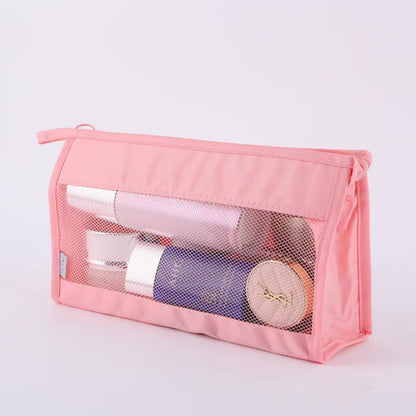 Twill Mesh Toiletry Bag Portable Hanging Storage Makeup Brush Bag Outing Briefcase Triangle Bag Korean Style Travel - image 4